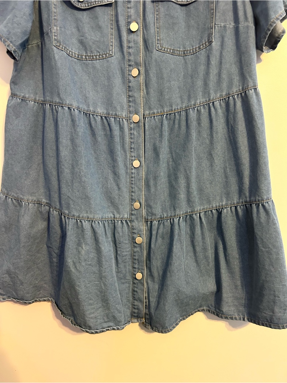 Denim Button Down Mini Dress Size 2XL - Picture 3 of 4